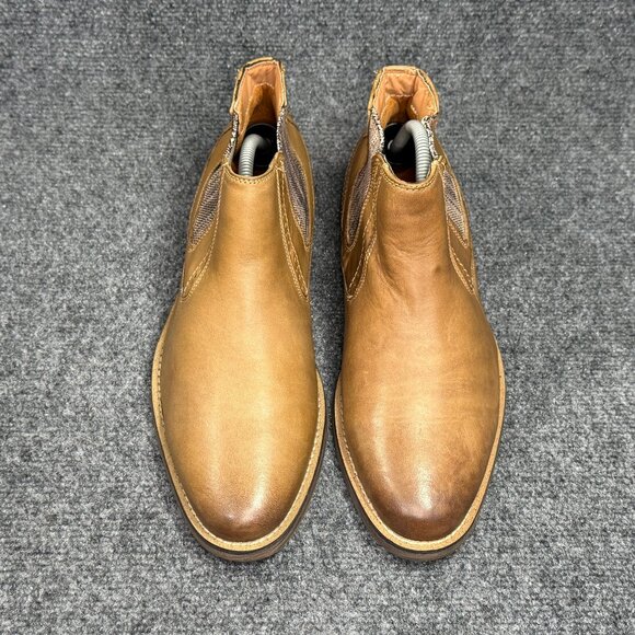 Steve Madden Pierson Boots Mens Size 10 Brown Leather Pull On Chelsea Ankle Boot - Picture 3 of 11